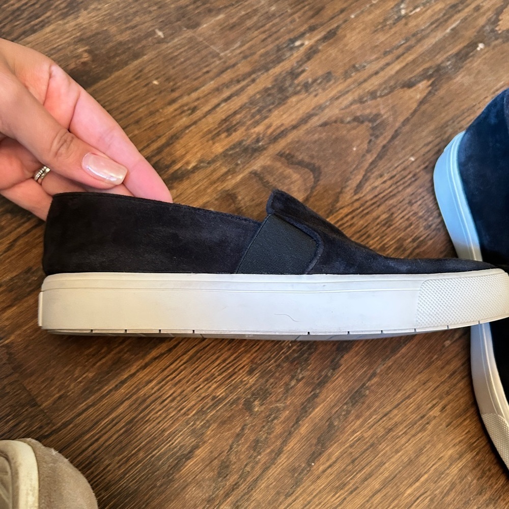 Vince Blair black velvet slip on sneakers - Picture 4 of 6